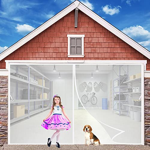 Magnetic Screen Door, 215x195cm, Door Screen Magnetic Closure, Screen Door Protector for Dogs, Mesh Screen Door with Magnets, Large Pet & Kid Friendly, Customizable, White