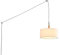 B·LED BARCELONA LED BarcelonaLED Pendelleuchte Nordic mit weißem Stoff und Holzschirm mit Kabel Stecker und Schalter Fassung E27 für Wohnzimmer Schlafzimmer Esszimmer