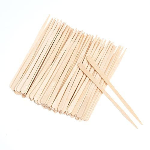 PROUSKY 100 Pieces Eyebrow Wax Sticks Waxing Applicator, Wood Wax Spatulas for Hair Removal Smooth Skin Spa and Home Usage (88mm)