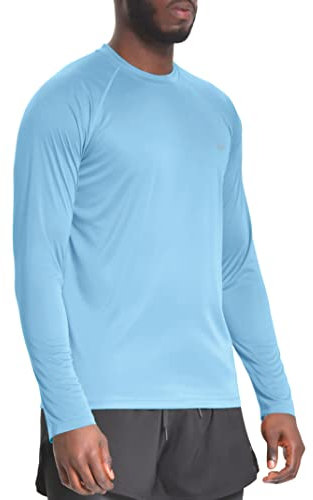 Langarmshirt Herren UV T-Shirt UPF 50+ Sport Sonnenschutz Für Outdoor Surfen Laufen Angeln Wandern Gym