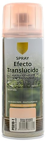 Spray de Pintura Esmerilada para Vidrio y Cristal, Efecto Translúcido y Semitransparente, Adherencia Perfecta, Acabado Profesional, Ideal para Manualidades y Decoración ( Rosa Cuarzo 400ml )