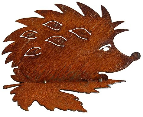 Manufaktur Lichtbogen Rost Gartenfigur Igel Dekofigur aus Metall Edelrost Gartendeko Herbstdeko für draußen