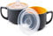 ZEBERBO Ceramic Soup Bowls with Vented Lid, 32 Ounce Soup Mug with Handle, 2 packs 5 inch Jumbo Soup Cups, Wide Large Cereal Bowl for Oatmeal, Gumbo Salad, Microwave Oven Safe