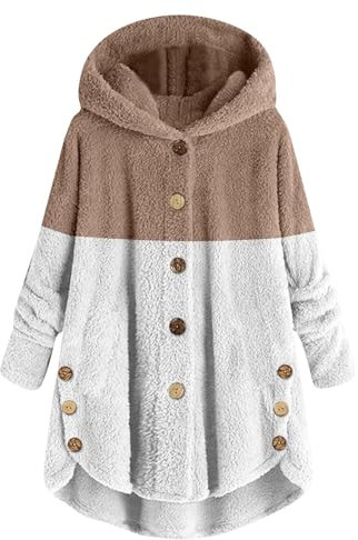 BTBDYDH Manteau À Capuche Manteau Polaire Femme Hiver Fleecemantel Damen Lang Sweat Femme Polaire Sweat Femme Plaid Capuche Mantel Damen Herbst Mantel Damen Herbst Arbeitsjacke Winter Teddyjacke