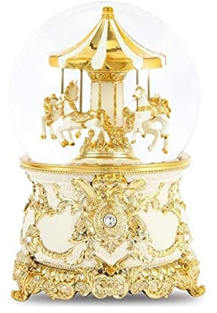 UWALLS Spieluhr Karussell Spieluhr Kristallkugel Aufziehspieluhr Für Geburtstag Weihnachten Geschenke (Color : A, Size : 12 * 12.5 * 17.5cm)