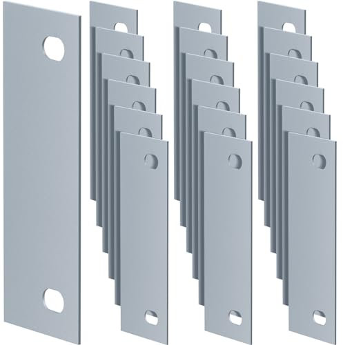 Zonon 20 Pcs Door Strike Plate 4.5 x 1.5 Inches Door Hole Filler Plate Door Hole Cover Steel Door Hinge Cut Out Door Hinge Filler Plate for Metal Door Frames, Silver Gray