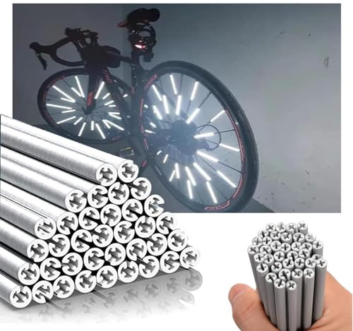 BRIOTA 36 Pcs Spoke Reflectors for Bikes, Universal Bike Wheel Spoke Lights, 360° Visibility Bike Wheel Reflector Tube for Night Cyling, Waterproof Warning Spoke Lights Covers for All Standard Bike
