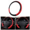 CGEAMDY Funda Volante Coche, Cubierta De Volante De Cuero De Microfibra, Cubre Volante Sport Antideslizante Transpirable, Funda Volantes Coche para Todos Los Volantes Estándar(Negro Rojo)