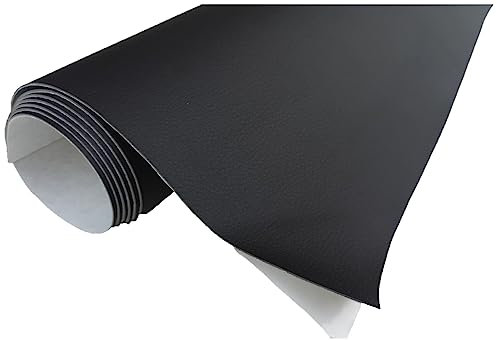 TAPHICEROS Leder Reparatur Set | Schwarz, 200cm x 140cm | Meterware Kunstleder Selbstklebend Lederreparatur Lederflicken Set Hochwertiges Lederflickenset für Autositz Sofa Möbel Bürostuhl