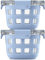 Ello Duraglass 2-Pack 2 Cup Reusable Glass Container Jar with Leak Proof Lids and Protective Silicone Sleeves | Perfect for Overnight Oats, Snacks, Yogurt | BPA-Free | Dishwasher Safe | Halogen Blue