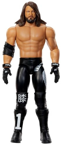 Mattel WWE Main Event - AJ Styles, personaggio collezionabile Series 154, action figure con 10 punti di articolazione e aspetto realistico, giocattolo per bambini, 6+ anni, JCV43