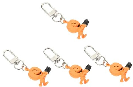 VALICLUD Halloween Skull Pumpkin Keyring 4pcs Zinc Alloy Decorations Keyring Adornments for