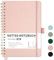 RETTACY Notizbuch B5 Dotted, Bullet Dot Journal mit 100 g/m² Dickem Papier, 70 Blatt, Notebook für Büro und Schule, Lederhülle, Roségold, 17.6 cm x 25 cm