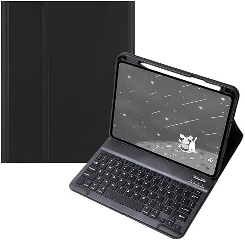 Funda con Teclado para Huawei Matepad 11.5/Air 11.5, Español ñ, Teclado Bluetooth inalámbrico Desmontable y portalápices,Negro