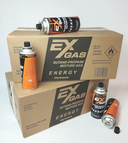 56 Stück à 227g Gaskartuschen Butan MSF-1A für Gaskocher/Campingkocher - 227g Kartuschen für Camping, Outdoor, Grill