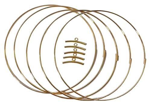 Mllepjdh 5Pcs Metal Craft Hoop Rings Wreath Macrame Craft Open Rings for Making Wedding Decoration Wreath Decors Dream Catcher Dream Catcher and Macrame Wall Hanging Crafts