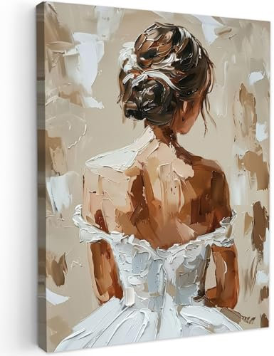 MuchoWow© Quadri Moderni Camera Da Letto 50x70 cm Foto Quadro Con Cornice Decorazioni Parete Soggiorno Stampa Su Tela Moderna Casa Salotto Poster Donna - Dipinto - Astratto - Beige - Moderno