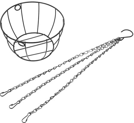 TINEASUR Cestini Sospesi in Metallo per Piante da Esterno Portavasi in Ferro con Catena per Balcone Fioriera Rotonda
