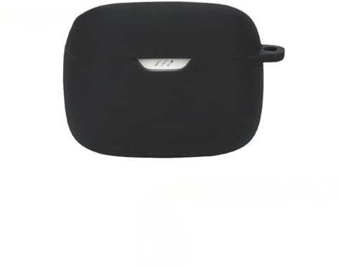Hülle kompatibel mit JBL Tune Beam In-Ear-Kopfhörer Stoßfeste Schutzhülle mit Bergsteigschnalle - Silikon Schutzhülle Etui Case Cover Schoner Earphone Protector (1:1,schwarz)