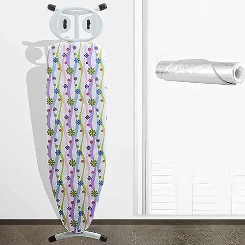 HUNTFF Over The Door Ironing Board Cover 13 X 38 Inch, Ironing Board Cover and Pad Standard Size, Resist Scorching Ironing Covers with Alumicoating Padding/B
