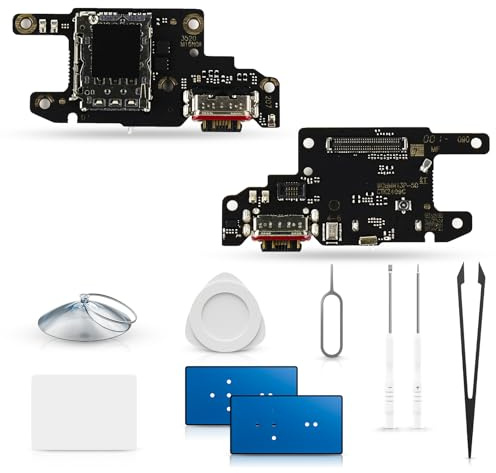 ExtKry Puerto de Carga Repuesto para Xiaomi Poco X6/Redmi Note 13 Pro 5G Conector de Carga Charger Port Conector con Auriculares Jack Micrófono + Kit de Reparación