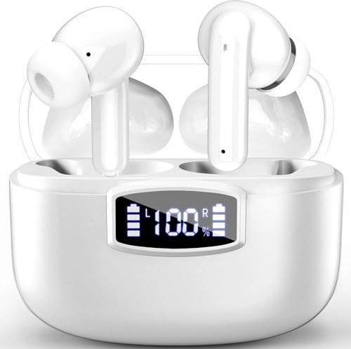 Kabellose Ohrhörer, Bluetooth 5.3-Kopfhörer, ENC Geräuschunterdrückung, Bluetooth-Ohrhörer mit 40-Stunden-LED-Power-Display, HiFi-Stereo, Touch-Steuerung, IP7 wasserdicht/schweißfest, kabellose
