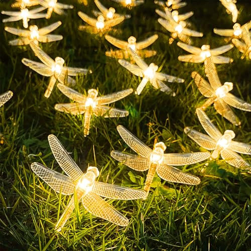 Libelle Lichterkette,1.5M 10 LED Lichterkette Batterie,Kinder Lichterkette,LED Lichterkette Kinder,Batteriebetrieben,Garten Landschaft Licht für Garten-Terrasse,Hochzeitsfeier,Weihnachtsdekoration