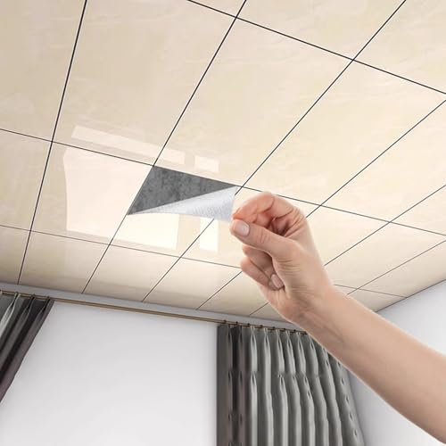 Minglez Azulejos de Techo Cubiertas Desprendibles para Plafones Falsos, Paneles Decorativos para Salas de Estar, Baños y Dormitorios, y Placas de Techo Decorativas para Reemplazar.(A,10pack)