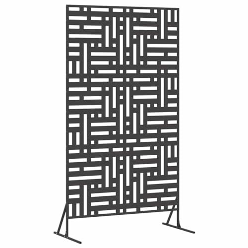 vidaXL Sichtschutz 100 x 50 x 180 cm Stahl Schwarz | Robuste und stabile Konstruktion aus pulverbeschichtetem Stahl, Stylisches geometrisches Gittermuster,