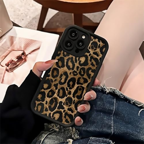 LIRASIRA Compatible with iphone 5/iphone 5s/iphone SE European American Trendy Leopard Print Phone Case Shockproof Black