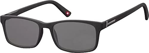 Montana sonnenbrille unisex rechteckig schwarz (MR73S) Stärke +3,50