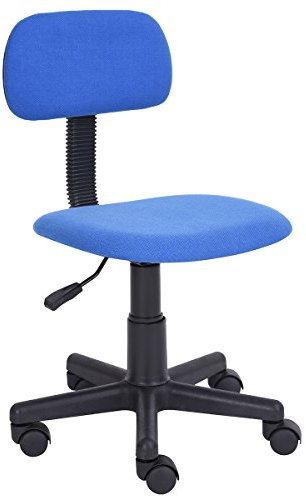 FurnitureR - Sedia da scrivania, per lavorare al computer in casa e in ufficio, con schienale intermedio, regolabile, con rotelle, ideale per lo studio dei bambini 50 (L) X 50 (W) X 76 (H) CM Blue