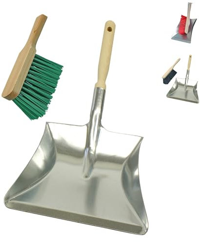 Brushmann Large Dustpan/Hand Shovel and Hand Brush Set (Hard Bristle)