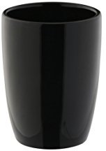 axentia Zahnputzbecher Pisa schwarz, hochwertig verarbeiteter Zahnbürstenhalter aus Keramik, Bürstenständer mit modernem und schlichtem Design, Zahnbürstenständer mit schöner Farbe, 7,8 x 7,8 x 10,6 cm