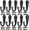 Umsole 10 Pieces Wall Mounted Hooks Coat Hooks Robe Hooks Hangers with 20 Pieces Screws in Nickel,Black
