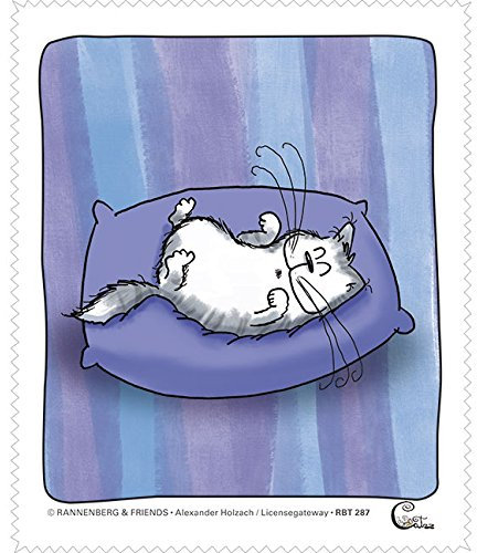 Brillenputztuch - Katze -Catzz - Zufrieden 15x18cm