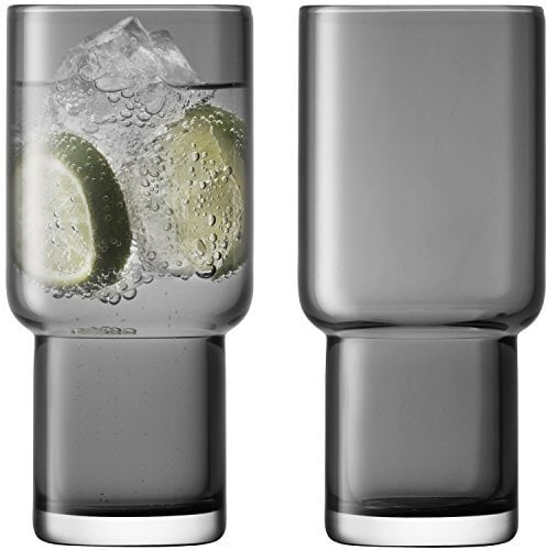 LSA International G1323-14-970A Utility Highball 390ml Slate x 2, Glass