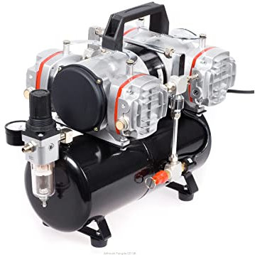 Airbrush Hobby vierkolben Kompressor Fengda® AS-48A mit Druckbehälter