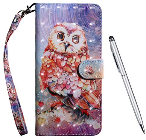 TOUCASA Hülle für iPhone 5S,Handyhülle für iPhone SE,Brieftasche PU Leder Flip [3D] Case Magnetverschluss Handytasche Klapphülle für iPhone 5S/iPhone SE,Eule