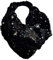 Flauschig Warmer Winter Loop Schal Fleece Schlauchschal Rundschal Blume Stern (Stern Schwarz)