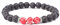 Kim Johanson Perlenarmband *Chakra* aus Onyx Stein mit Jaspis Perle I Partner Armband I Energiearmband I Freundschaftsarmband in Schwarz I Geschenk für Paare inkl. Beutel (3 x Rot Jaspis)