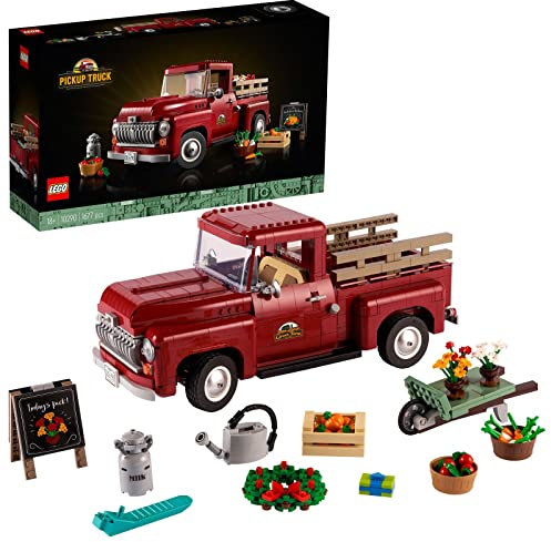 LEGO Pickup Truck 10290 Building Kit; Enjoy a Rewarding Project Building an Authentic Collectible Model Version of a Vintage 1950s Pickup Truck; Makes a Great Gift for Truck Fans (1,677 Pieces)