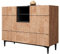 Newfurn Kommode Schwarz Wildeiche Sideboard Vintage Industrial - 120x90x42 cm (BxHxT) - Highboard Anrichte - Wohnzimmer Schlafzimmer Flur Esszimmer