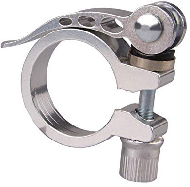 LA TALUS Collier de serrage pour tige de selle 28,6/31,8/34,9 mm à dégagement rapide pour vélo de route, VTT, vélo de route, collier de serrage argenté 28,6 mm 28,6 mm