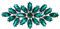 EVER FAITH Corsage Brosche Marquise österreichischen Kristall Hochzeit boomende Blume Pin für Kleidung -1,6 Zoll Grün Silber-Ton