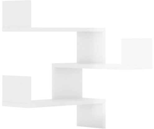 vidaXL 2X Wand Eckregal Bücherregal Wandregal Hängeregal Regal Küchenregal Schweberegal Dekoregal Wohnzimmer Hochglanz-Weiß 40x40x50cm Holzwerkstoff
