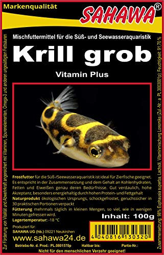 Fischfutter Frostfutter 100g Blister viele Sorten freie Auswahl für alle Zierfische und Marine Fische (MW) (Krill grob 100g Blister (MW))