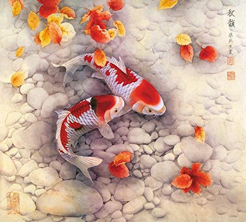 Jigsaw Puzzle 4000 Pieces-Adult 4000 Piece Puzzle 4000 Piece Puzzle Game Unzip Toy Gift Family Decoration Puzzle (Auspicious Carp)