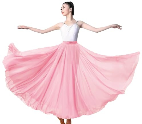 ORIDOOR Damen-Tanzrock, Feen-Lyrical, Farbverlauf, Chiffon, Swing-Rock, Ballett, Moderne, Tanz-Kostüm, Tanzkleidung