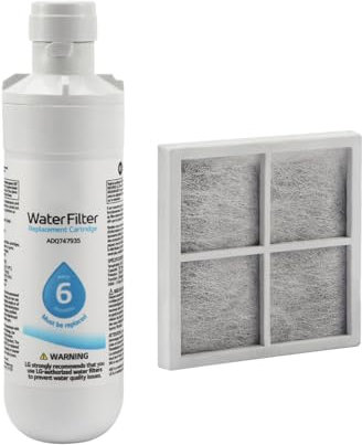 Wasserfilter für Kühlschrank, Wasserfilter und Luftfilter für Kühlschrank, Wasserfilter Geruchsfilter für Kühlschrank, Ersatzteil für Luftnetz, Ersatz für LG LT1000P (1 Stück)